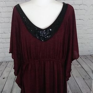 Maroon and Sequin Dress NWT